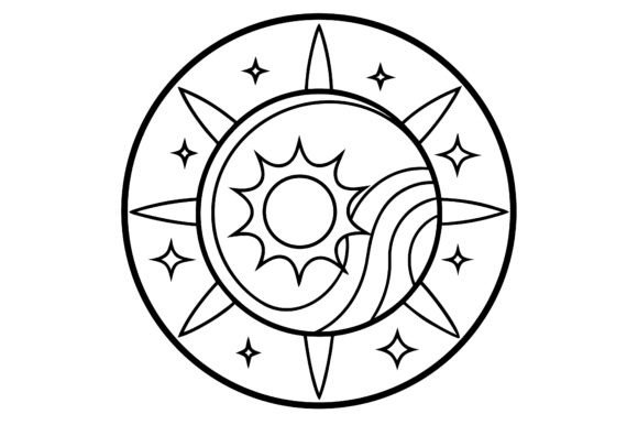 Abstract Sun and Moon Star Circle Line Art: A Strategic Asset for Modern Branding