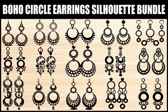 Boho Circle Earrings Silhouette Bundle