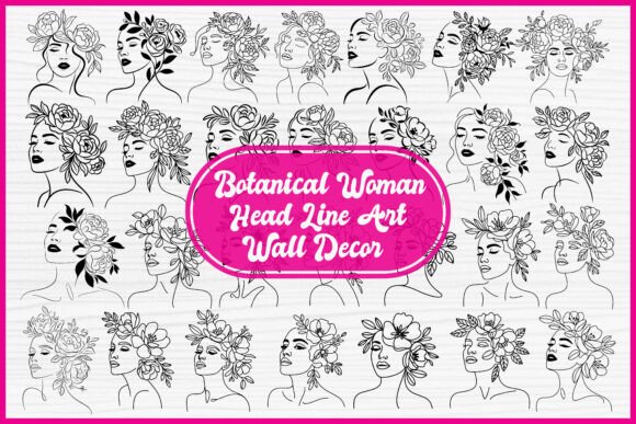 Botanical Woman Line Art Wall Decor