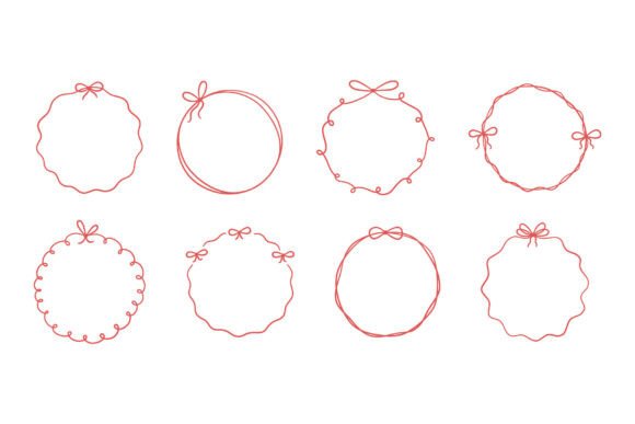 Bow Circle Coquette Frame Set: Elevating Digital Design with Vintage Charm