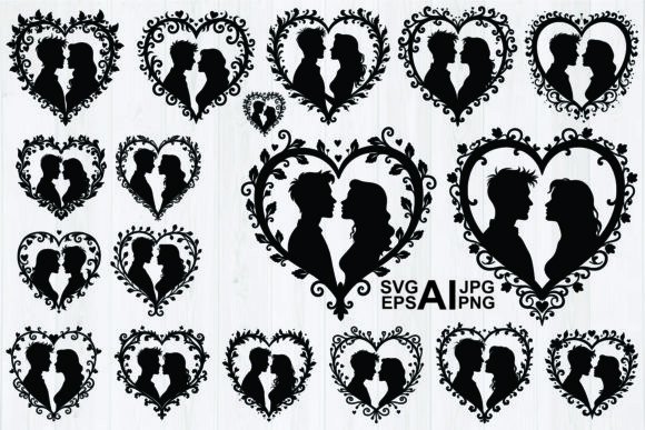 Choosing the Right Couple Faces Heart Silhouette Concept for Romantic Design Projects