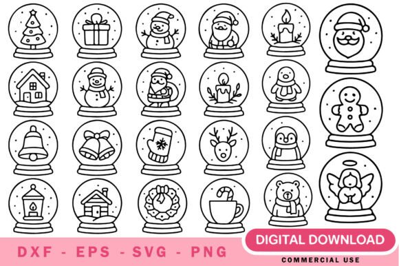Christmas Snow Globe SVG Bundle for Crafters