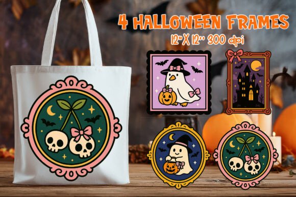 Coquette Halloween Vintage Frame Clipart: Blending Gothic Charm with Spooky Sweetness