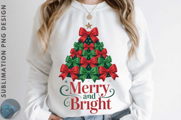 Coquette Merry & Bright Bows Tree PNG
