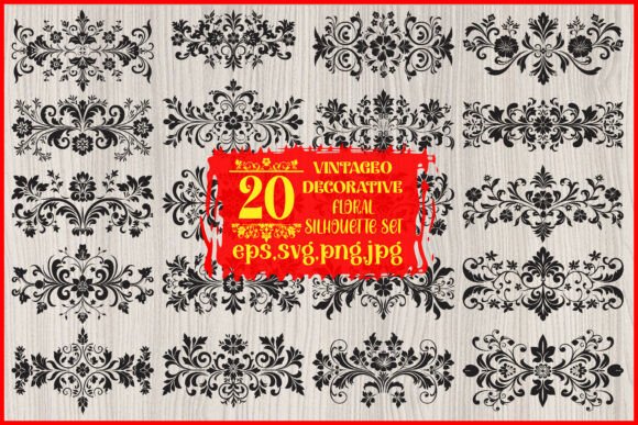 Elegant Vintage Floral Ornaments Bundle