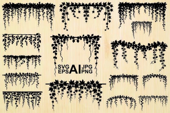 Elevating Digital Design with the Silhouette Leaves Flower Set