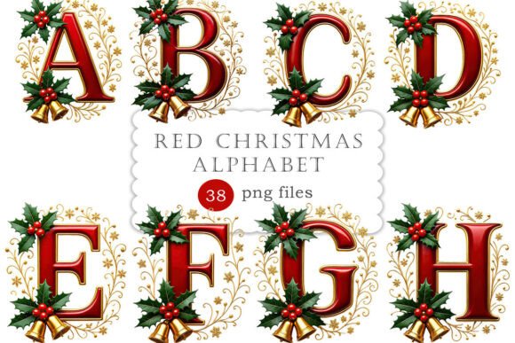 Elevating Holiday Branding with Red Christmas Alphabet Clipart PNG: A Strategic Design Asset