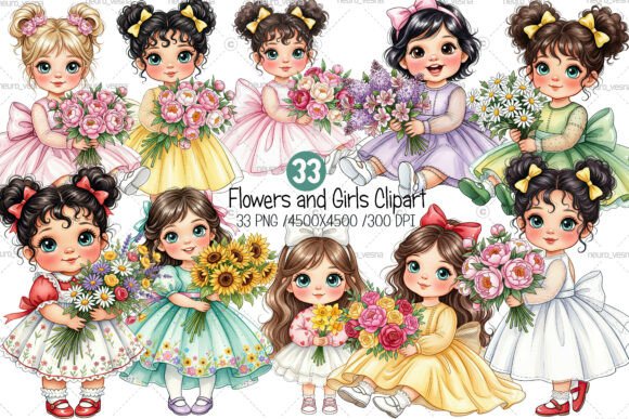 Evaluating Flowers and Girls Clipart for Creative Projects