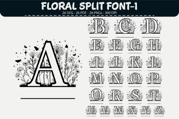 Floral Split Font – 26 Designs: A Practical Guide for Crafters and Designers