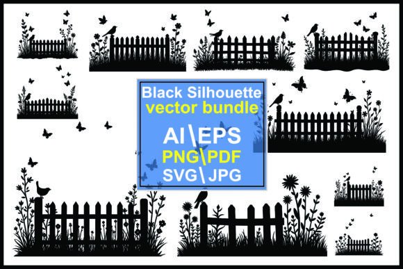 Flower Garden Silhouette: Elevating Designs with Nature’s Simplicity