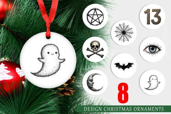 Grunge Halloween Ornament PNG: A Textured Twist on Holiday Decor