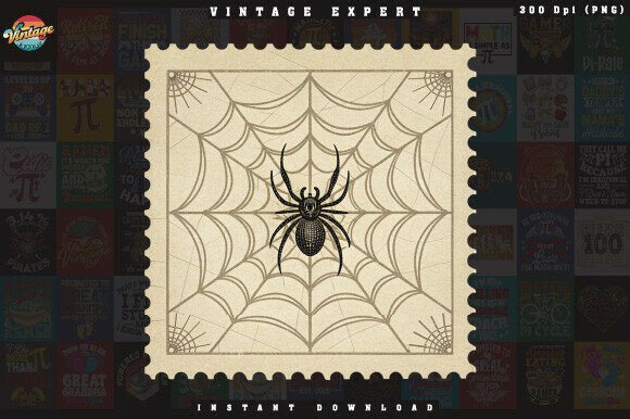 Halloween Scary Spider Postage Stamp PNG: A Versatile Asset for Spooky Season Designs