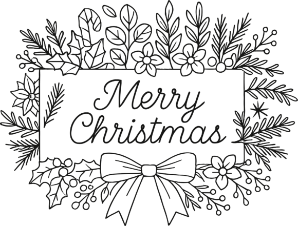 Hand-Drawn Christmas Wreath Vector Art