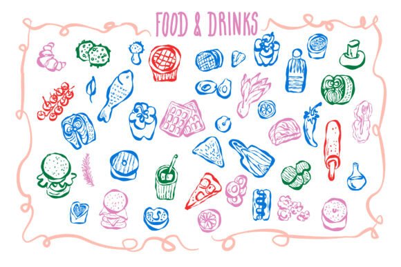 Hand Drawn Food & Drinks Collection