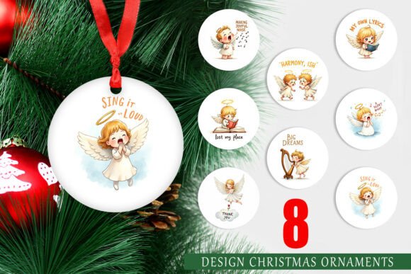 Heavenly Humor: Angel Ornament PNG Set