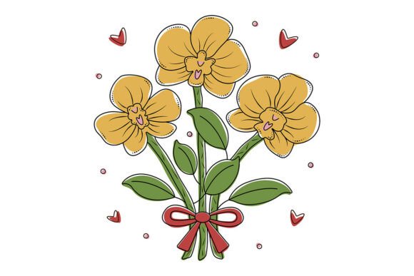 Integrating Three Yellow Orchids with Black Contour into Creative Workflows