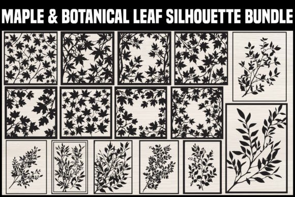 Maple Botanical Leaf Silhouette Set: A Versatile Resource for Modern Creators