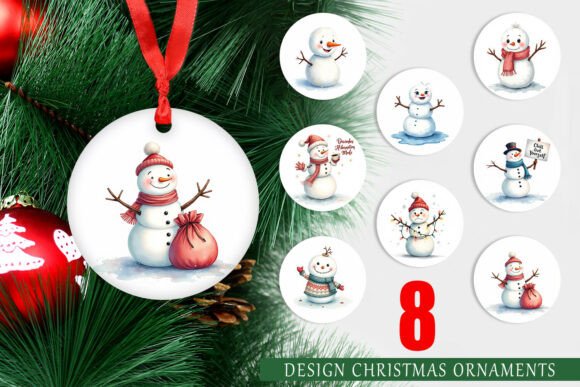 Moody Snowmen: Whimsical Holiday Ornament Designs