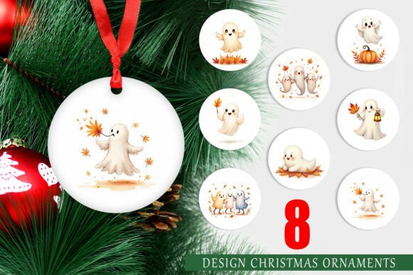 Ornament Ghost Autumn Leaves: Spooky Decor