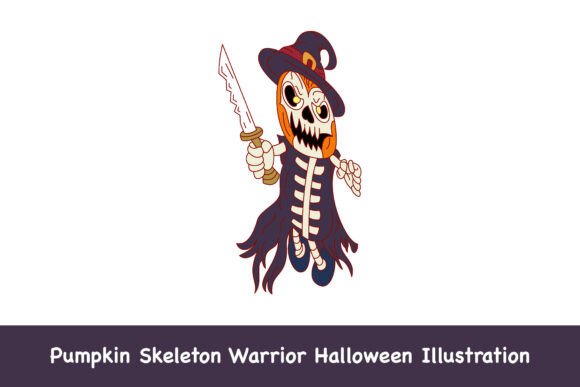 Pumpkin Skeleton Warrior Halloween: A Versatile Asset for Seasonal Design