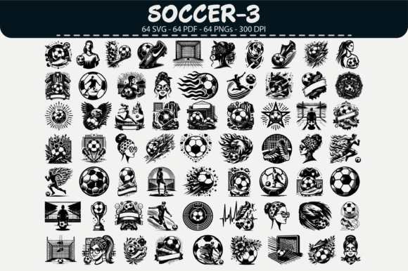 Soccer Player Clipart: 64 Unique Designs