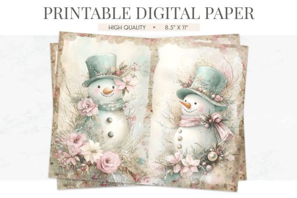 Strategic Design Integration: Leveraging the Watercolor Snowman Junk Journal Page for Brand Cohesion