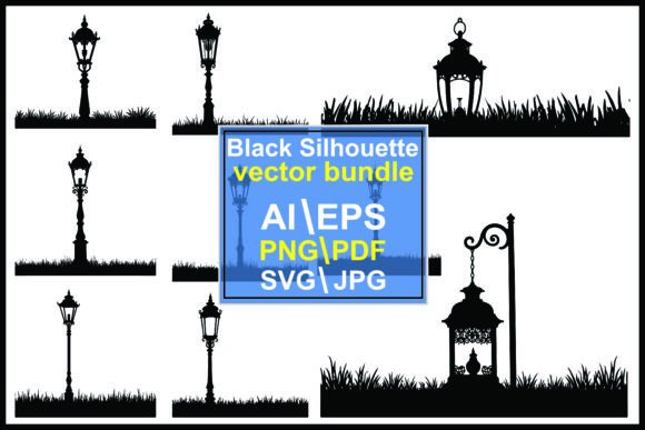 Vintage Street Lamp Silhouettes for Designers