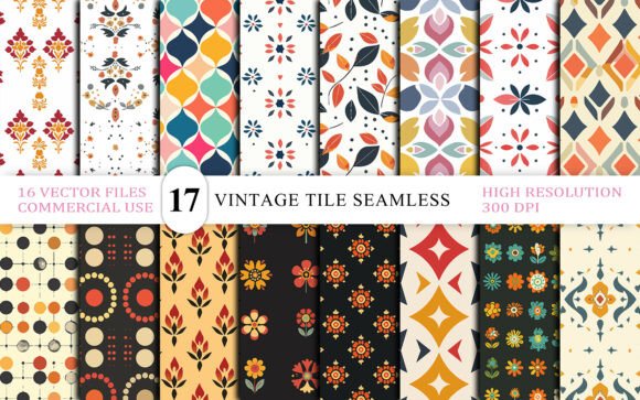 Vintage Tile Seamless Pattern Collection