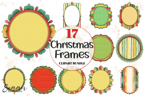 Watercolor Christmas Frame PNG Bundle: A Creative Resource for Festive Design